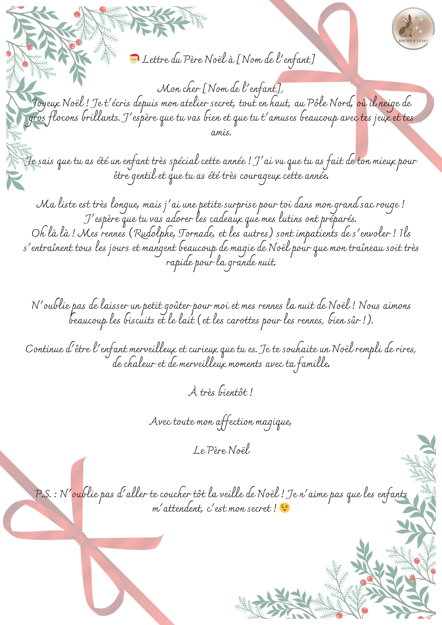 Ma lettre au père Noël