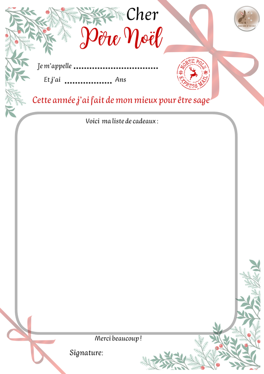 Ma lettre au père Noël